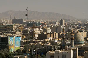 View over buildings from city centre towards Alborz Mountains, Tehran, Iran, Middle East View over buildings from city centre towards Alborz Mountains, Tehran, Iran, Middle East