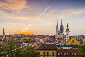 View of the Cathedral of the Assumption Blessed Virgin Mary at dawn, Zagreb, Croatia View of the Cathedral of the Assumption Blessed Virgin Mary at dawn, Zagreb, Croatia