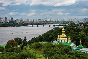 View over city, the Kiev-Pechersk Lavra and the Dnieper River, Kiev (Kyiv), Ukraine, Europe View over city, the Kiev-Pechersk Lavra and the Dnieper River, Kiev (Kyiv), Ukraine, Europe