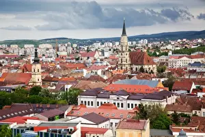 Prints of View on Cluj-Napoca from the Citadel Hill with Saint Michaels Church, Cluj-Napoca, Transylvania, Romania, Europe Romania Prints: View on Cluj-Napoca Print from Citadel Hill