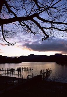 Derwent Water Lakeside Path Print at Dusk