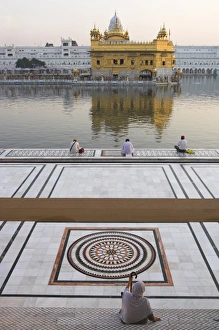 View from entrance gate of holy pool and Sikh temple View from entrance gate of holy pool and Sikh temple