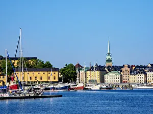 View towards the Gamla Stan, Stockholm, Stockholm County, Sweden, Scandinavia, Europe View towards the Gamla Stan, Stockholm, Stockholm County, Sweden, Scandinavia, Europe