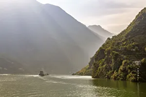 View of the Three Gorges from cruise boat on the Yangtze River View of the Three Gorges from cruise boat on the Yangtze River