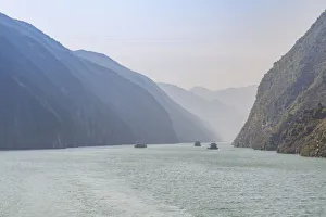 View of the Three Gorges on the Yangtze River from cruiseboat View of the Three Gorges on the Yangtze River from cruiseboat