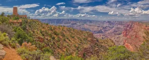 View of the Grand Canyon east of the historic Watch Tower, managed by the National View of the Grand Canyon east of the historic Watch Tower, managed by the National