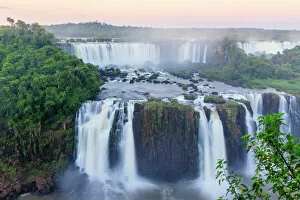 Natural Landmark Collection: View of the Iguassu (Iguazu) (Iguacu) Falls, UNESCO World Heritage Site, a waterfall