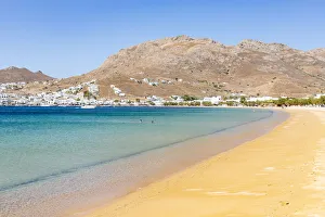 View of Livadi beach and the large harbour bay of Serifos, Cyclades, Greek Islands View of Livadi beach and the large harbour bay of Serifos, Cyclades, Greek Islands