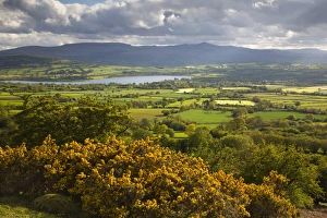 View over Llangorse Lake to Pen Y Fan from Mynydd Troed, Llangorse View over Llangorse Lake to Pen Y Fan from Mynydd Troed, Llangorse