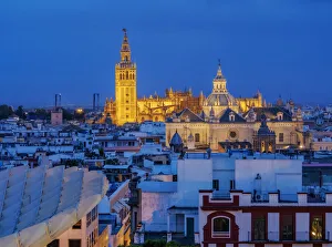 View from Metropol Parasol towards The Church of the Divine Savior View from Metropol Parasol towards The Church of the Divine Savior