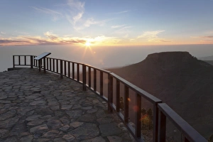 View from Mirador de Igualero over Barranco del Erque to table mountain Fortaleza, La Gomera, Canary Islands, Spain View from Mirador de Igualero over Barranco del Erque to table mountain Fortaleza, La Gomera, Canary Islands, Spain
