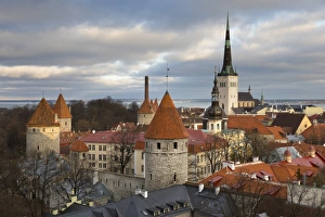 View over the Old Town with the City Walls and Oleviste Church from Patkuli Viewing Platform View over the Old Town with the City Walls and Oleviste Church from Patkuli Viewing Platform