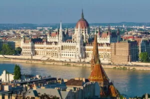 Rivers Gallery: View of the Parliament Building, Budapest, Hungary, Europe