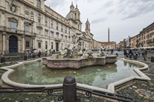 View of Piazza Navona with Fountain of the Four Rivers and the Egyptian obelisk in View of Piazza Navona with Fountain of the Four Rivers and the Egyptian obelisk in