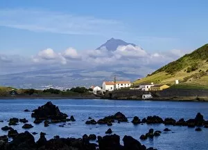 Images Dated 22nd June 2014: View towards Porto Pim Whaling Station and Pico Mounain, Faial Island, Azores, Portugal