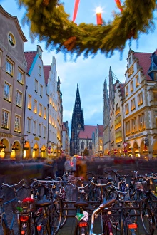 View of Prinzipalmarkt at Christmas, Munster, North Rhine-Westphalia, Germany, Europe View of Prinzipalmarkt at Christmas, Munster, North Rhine-Westphalia, Germany, Europe