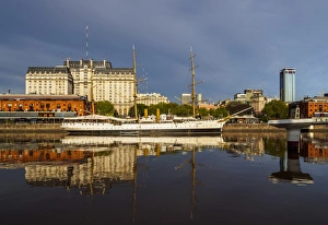 View of Puerto Madero and the museum ship ARA Presidente Sarmiento, City of Buenos Aires View of Puerto Madero and the museum ship ARA Presidente Sarmiento, City of Buenos Aires