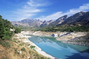 View along reservoir below the village of Guadalest View along reservoir below the village of Guadalest