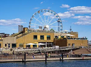 View over South Harbour towards Allas Sea Pool and Restaurand and SkyWheel Ferris Wheel, Helsinki, Uusimaa County View over South Harbour towards Allas Sea Pool and Restaurand and SkyWheel Ferris Wheel, Helsinki, Uusimaa County