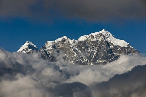 A view of Taboche through the clouds seen from Kongde in the Everest region, Nepal