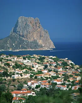 View over the town of Calpe to the rocky headland of View over the town of Calpe to the rocky headland of