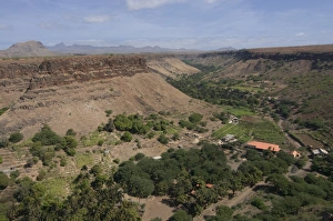 View through valley, Ciudad Velha (Cidade Velha), Santiago, Cape Verde Islands, Africa View through valley, Ciudad Velha (Cidade Velha), Santiago, Cape Verde Islands, Africa