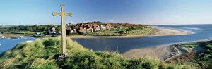 Beautiful Gallery: View of the village of Alnmouth with River Aln flowing into the North Sea