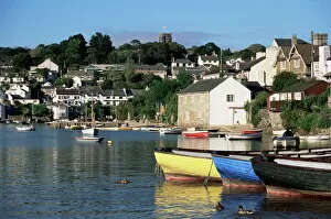 View across water from Noss Mayo to the village of Newton Ferrers, near Plymouth