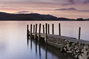 Images Dated 2nd November 2008: View along wooden jetty at Barrow Bay landing, Derwent Water, Lake District National Park