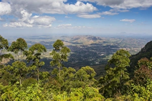 View over Zomba and the highlands from the Zomba Plateau, Malawi, Africa View over Zomba and the highlands from the Zomba Plateau, Malawi, Africa