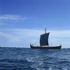Gokstad Ship Prints: Viking Ship Gaia Print: Gokstad Replica