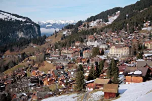 Village of Wengen Print, Swiss Alps, Bernese Oberland
