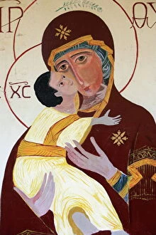 Related Images Gallery: Virgin and Child painting at Keur Moussa Abbey, Keur Moussa, Senegal, West Africa, Africa