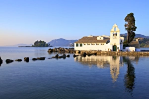 Vlacherna Monastery, Kanoni, Corfu, The Ionian Islands, Greek Islands, Greece, Europe
