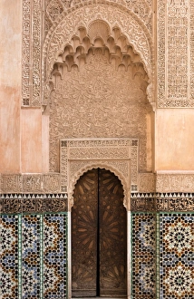 Wall of Ben Youssef Madrasa (ancient Islamic college), UNESCO World Heritage Site Wall of Ben Youssef Madrasa (ancient Islamic college), UNESCO World Heritage Site