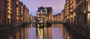 Water castle (Wasserschloss), Speicherstadt, Hamburg, Hanseatic Citiy, Germany, Europe Water castle (Wasserschloss), Speicherstadt, Hamburg, Hanseatic Citiy, Germany, Europe