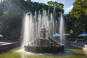 Water fountain in the Stefan cel Mare park in the center of Chisinau, capital of Moldova Water fountain in the Stefan cel Mare park in the center of Chisinau, capital of Moldova