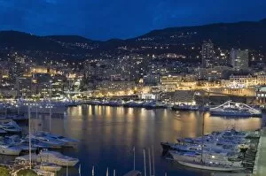 Monte Carlo Gallery: Waterfront at night, Monte Carlo, Principality of Monaco, Cote d Azur
