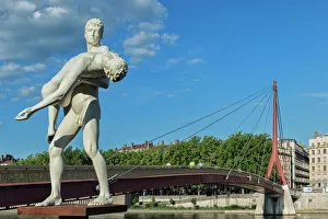 The Weight of Oneself statue on the Saone Banks near the Palais de Justice footbridge The Weight of Oneself statue on the Saone Banks near the Palais de Justice footbridge
