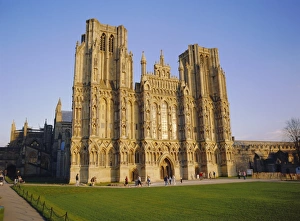 Well Prints: The West Front of Wells Cathedral Print