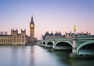 Prints of Westminster Bridge, Palace of Westminster and the clock tower of Big Ben (Elizabeth Tower), London, England, United Kingdom, Europe Westminster Prints: Westminster Bridge Print, London
