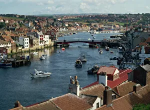 Prints of Whitby Harbour, Whitby, North Yorkshire, England, United Kingdom, Europe North Yorkshire Prints: Whitby Harbour Print, North Yorkshire Coastline