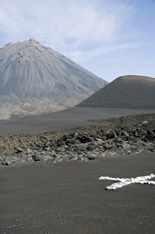 White cross is a marker to check for land movement within the caldera White cross is a marker to check for land movement within the caldera