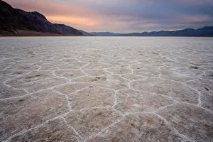 Wide angle closeup of White Salt Flats during sunset near Salt Lake City, Utah Wide angle closeup of White Salt Flats during sunset near Salt Lake City, Utah