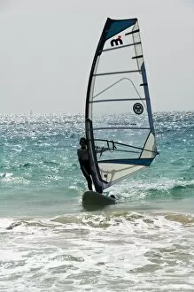 Santa Maria Collection: Wind surfing at Santa Maria on the island of Sal (Salt), Cape Verde Islands