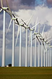 Electricity Collection: Wind turbines, Albacete, Castilla-La Mancha, Spain, Europe