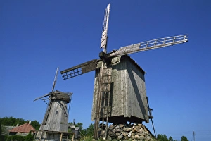Prints of Windmills, Angla, Saaremaa Island, Estonia, Baltic States, Europe Estonia Prints: Windmills of Angla, Saaremaa Island, Estonia Print