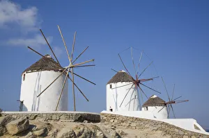 Windmills, Mykonos Town, Mykonos Island, Cyclades Group, Greek Islands, Greece, Europe Windmills, Mykonos Town, Mykonos Island, Cyclades Group, Greek Islands, Greece, Europe