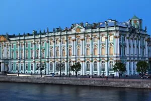 Images Dated 4th June 2012: The Winter Palace in evening light, UNESCO World Heritage Site, St. Petersburg, Russia, Europe