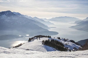 Winter view of Lake Como, Vercana mountains, High Lario, Lombardy, Italy, Europe Winter view of Lake Como, Vercana mountains, High Lario, Lombardy, Italy, Europe